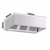 Commercial Wall-Mounted Extractor Hood – 1600mm – Baffle Filters & LED Lighting