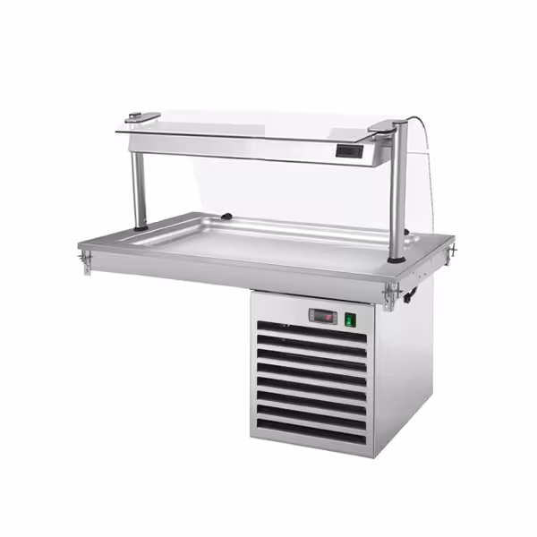 Ankastre soğuk yüzey - 1000mm - +2 ila +8°C - 3x GN 1/1 - 350W - cam siperlikli