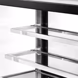 Vitrine réfrigérée de table - 140L - 900mm - Double vitrage - avec 2 étagères en verre - portes coulissantes vitrées arrière - Noir