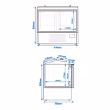 Commercial Saladette Counter PREMIUM PLUS - 978mm - 230L - 2 doors - open top for 6 x GN 1/3 & 3 x GN 1/6 & stainless steel hinged lid