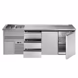 Biertheke Premium PLUS - 2500x700mm - 2 Türen & 3 Schubladen