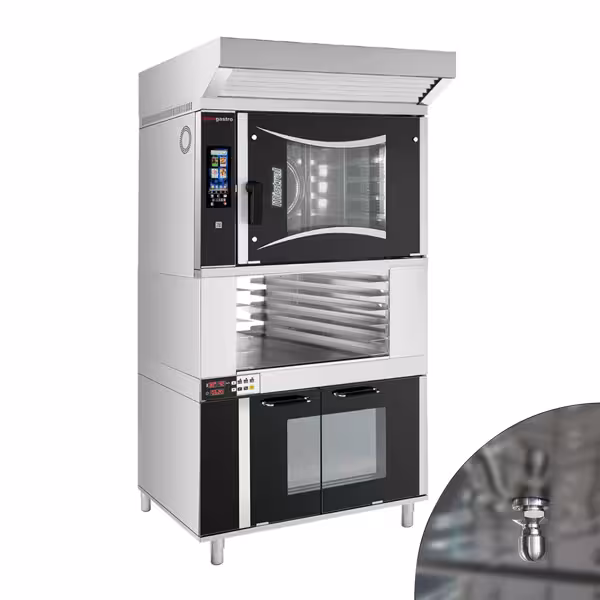 Forno eléctrico de ar quente - de Toque - 6x EN 60 x 40 cm - incl. exaustor, armário de  fermentação e porta-placas
