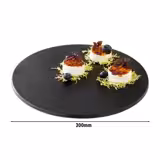 (6 stuks) Dienblad SLATE - Melamine - Ø 30cm - hoogte: 10mm - Zwart
