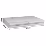 Koffiegruislade - Dubbel - 820x510x115mm - met afklopper - Zilver