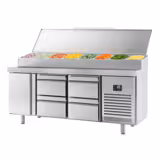 Saladette refrigerata professionale Compatta - 1960x600mm - 1 porta e 4 cassetti - per 11x GN 1/4 vaschette