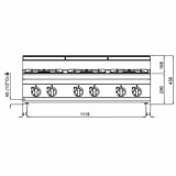 Gasfornuis tafelmodel - Lorenzo 700 - 1200x714x458mm - 33,5 kW - 6 pits