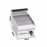 Električna ploča za prženje - 4,8 kW - Rebrasta