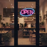 LED Illuminated Sign – OPEN – Dimmable – Blue & Pink