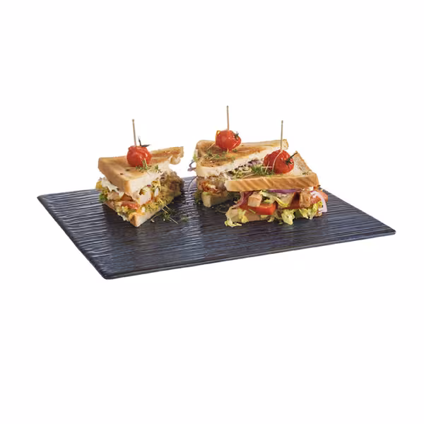 (6 pcs) GN 1/2 Gastronorm Tray - LOOPS - Melamine - 325x265mm - Height: 15mm - Blue/Grey