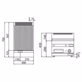 Fry Top Elettrico Professionale - 8 kW - Rigato - Superficie di cottura: 395x535mm - incl. base armadiata con 1 porte