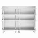 Bar-Arbeitstisch - Edelstahl - 1400x400mm - mit 4 Ablagen