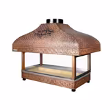 Ocakbaşı Kömür Izgarası - 1000mm - ön camlı - ızgara ölçüsü: 800x500mm