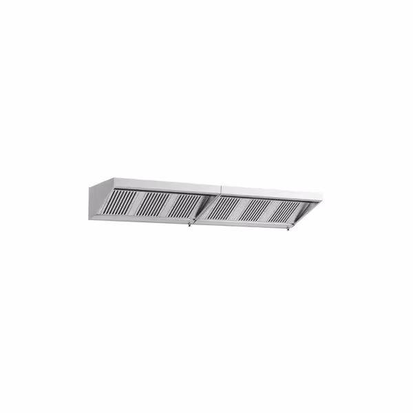 Commercial Wall-Mounted Extraction Canopy - 3400mm - with Baffle Filters & LED Lighting