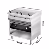 Commercial Gas Chargrill - 22kW - 800mm - 700mm Deep - Cast-Iron Cooking Grids
