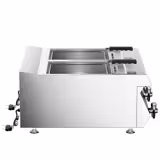 Elektro Doppelfritteuse - 600mm - 13+13 Liter - 9 kW - mit Ablasshahn