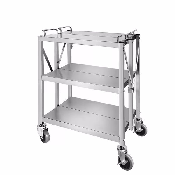Chariot de service – pliable – 635x400 mm – avec 3 surfaces de rangement