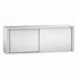 Edelstahl Wandhängeschrank PREMIUM - 2000x400mm - mit Schiebetür - 650mm hoch