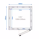 RVS koelcel - 1200x1200mm - 1,80m³