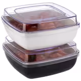 (6 pieces) FRIDA Square Buffet Bowl Lid 130 x 130 mm – Acrylic - Fits 84936#6 & 84937#6 - Clear