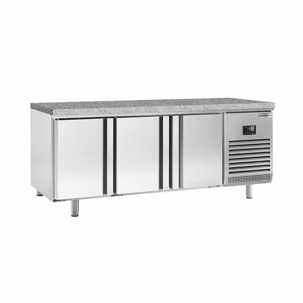Bakkerij vrieswerkbank PREMIUM PLUS - 2185x800mm - 635 liter - met 3 deuren - granieten werkblad