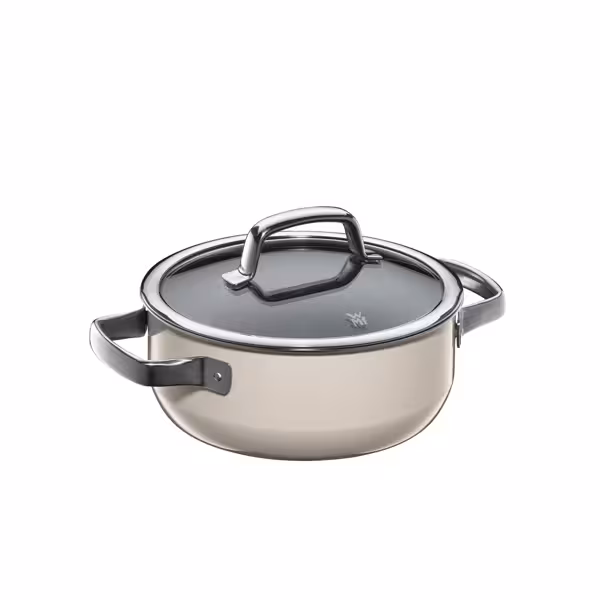 WMF | Fusiontec Mineral – Cocotte – Ø 200 mm – 2,4 litres – avec couvercle en verre – Macadamia