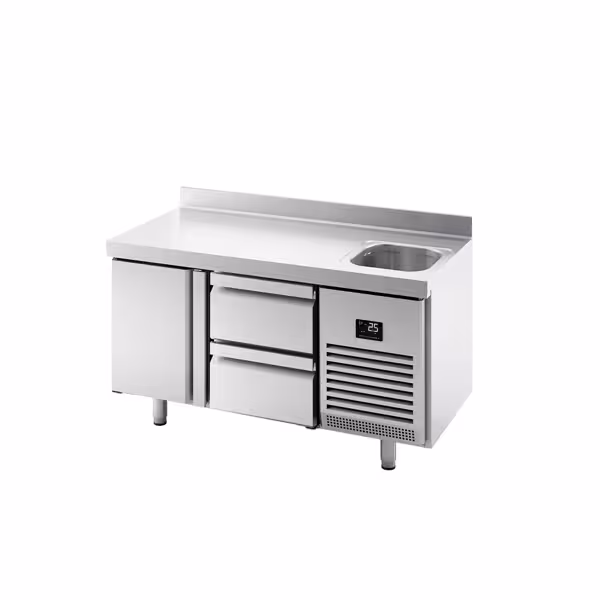 Kylbänk - med 1 handfat, 1 dörr, 2 lådor 1/2 och backsplash
