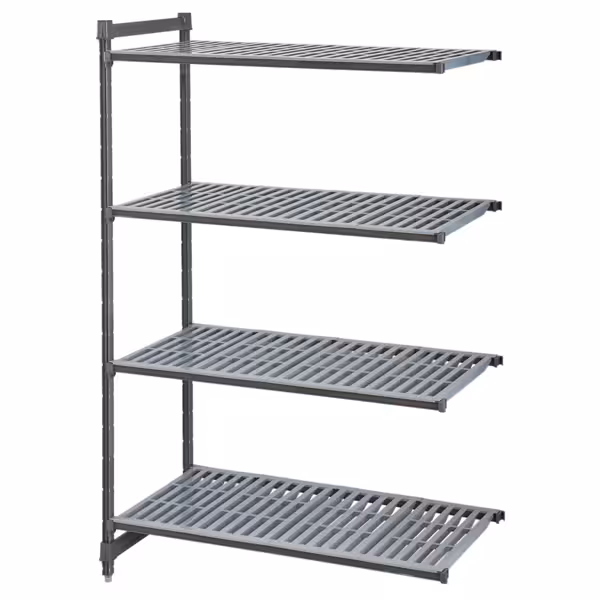 CAMBRO | Camshelving® - Basics Plus - Aanbouwrek - 1328mm - met 4 legplanken met sleuven