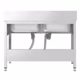 Spoeltafel PREMIUM - 1600x600mm - met onderbouw & 2 spoelbakken in het midden