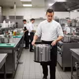 Edelstahl Thermotransportbehälter - 35 Liter - Höhe 570mm - mit Gummiboden