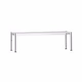 Commercial stainless steel overshelf - single-tier - 1600 x 370 mm - height adjustable