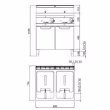 Gas Doppelfritteuse - 10+10 Liter - 13,8 kW