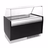 Profesyonel Dondurma Teşhir Vitrini LIAM - 1310mm - Statik Soğutma - LED Aydınlatmalı - 10+10 x 5L Dondurma Küveti - Siyah