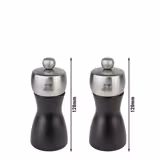 (6 adet) PEUGEOT | FIDJI - Tuz & Biber Değirmeni - Ahşap - Siyah Mat - Yükseklik: 120mm