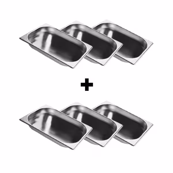 (6 stuks) RVS GN-bak GN 1/2 - Diepte: 20mm