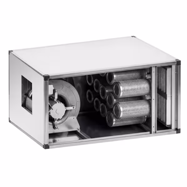 Frånluftssystem med motor - 4 400 m³/h - med förfilter & aktivt kolfilter