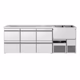 Direct Draw Beer Dispenser / Kegerator PREMIUM - 2500x700mm - 6 Drawers