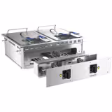 Commercial Countertop Electric Twin Tank Fryer - 13+13 litres - 24kW - Manual - with drain tap