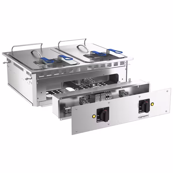 Elektrische friteuse - 13+13 liter - 24 kW - mechanische bediening - met aftapkraan