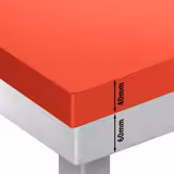 Table de travail inox PREMIUM - 700 x 600 mm - avec tablette inférieure - incl. Planche à découper Rouge