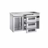 Juomakaappi PREMIUM - 1550x700 mm - 1 lasiovi & 3 vetolaatikot