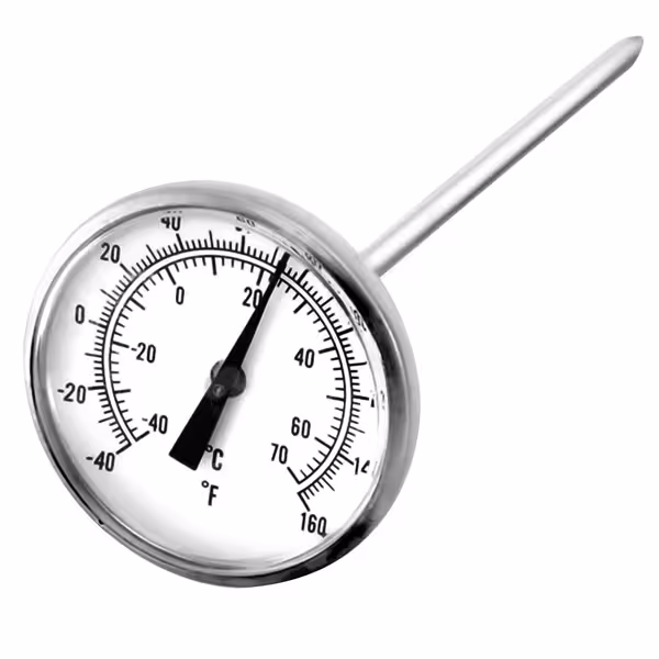 Vleesthermometer - Ø45mm - Chrom-Nickel-Stahl - sondelengte: 125mm - -40°C tot 70°C