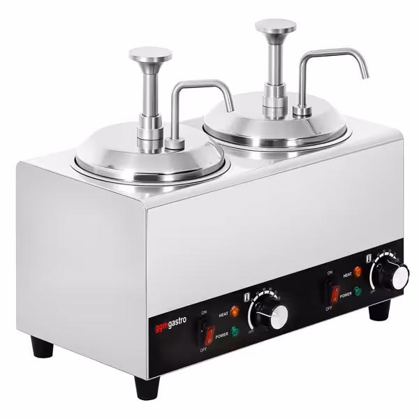 Sausverwarmer met pomp - 1,2kW - 2x2L - incl. inzetbak