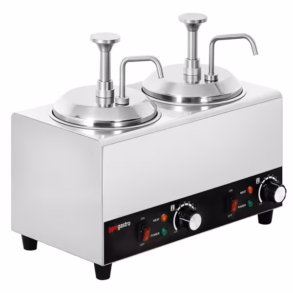 Sausverwarmer met pomp - 1,2kW - 2x2L - incl. inzetbak