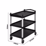 CAMBRO | Chariot de service en polypropylène - 1015 x 540 mm - avec 3 étagères - Noir