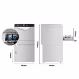 Commercial Dishwasher - 500mm Basket - Digital Controls - 6kW - with Drain, Rinse Aid & Detergent Pumps