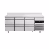 Commercial Counter Fridge PREMIUM - 1865x700mm - with 6 drawers - with upstand - capacity 474 litres