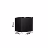 Mini vriezer ECO - 445mm - 32l - 1-deurs - Zwart - rvs deur