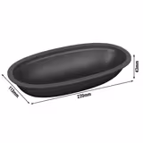 (12 pcs) Food Lidding Tray - 500ml - Oval - Grey