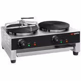 Commercial Electric Crepe Maker 2x Ø400 mm – 6 kW - Independent controls - Stainless steel plates - Dough spreader included