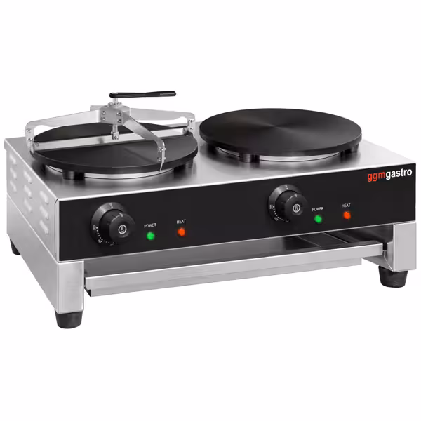 Commercial Crepe Maker - Double - 2x Ø 400mm - incl. crepe spreader